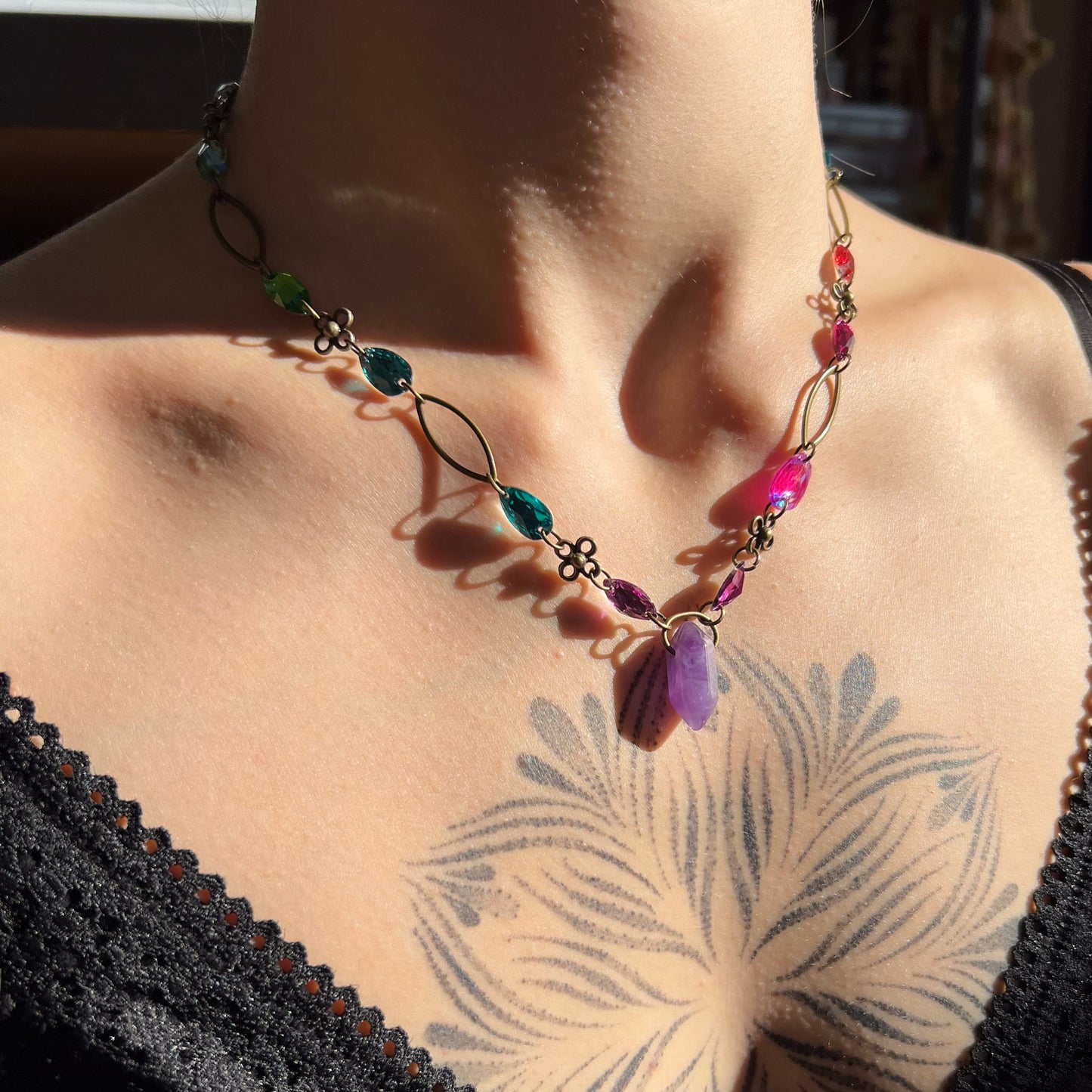 Fuschia Nights Amethyst Necklace (one of a kind)