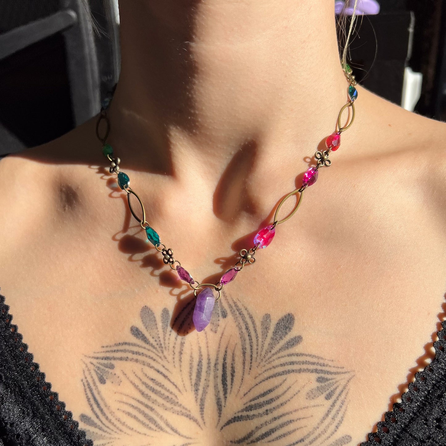 Fuschia Nights Amethyst Necklace (one of a kind)