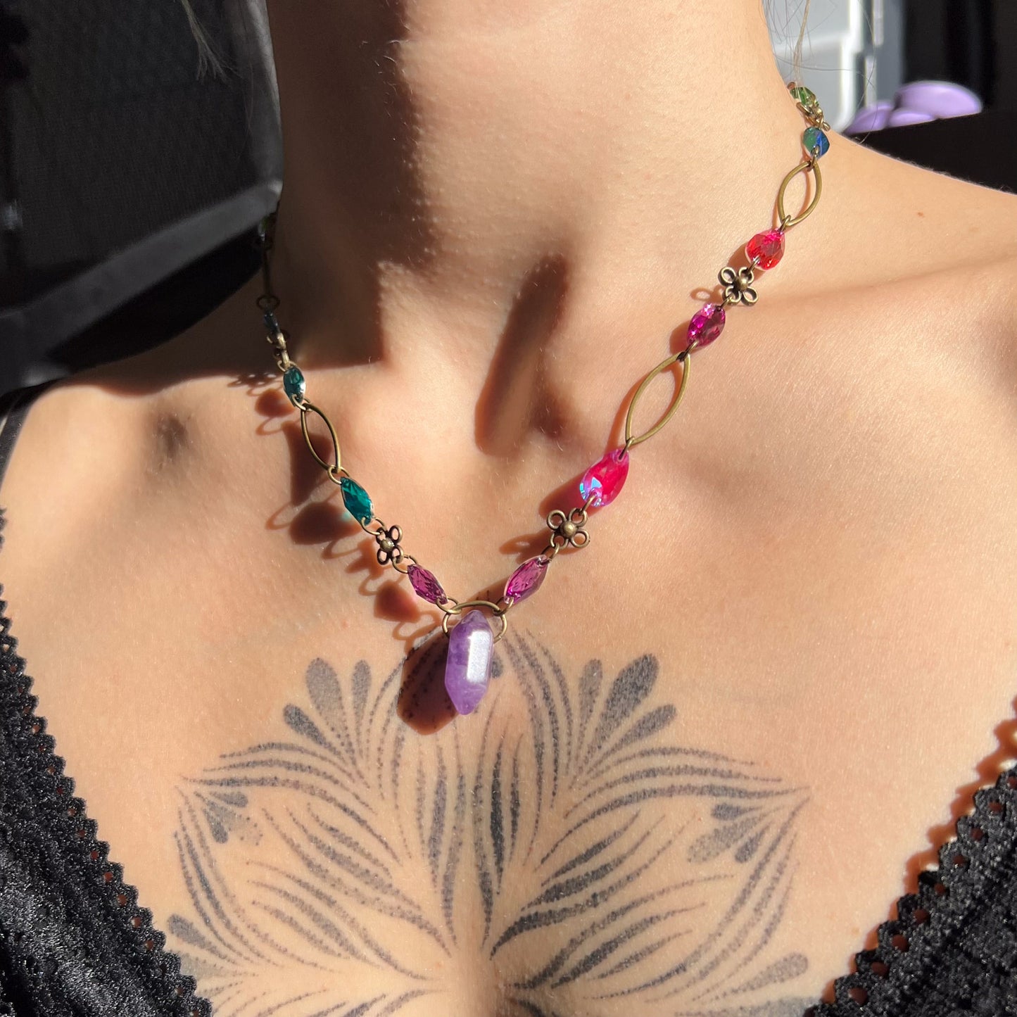 Fuschia Nights Amethyst Necklace (one of a kind)