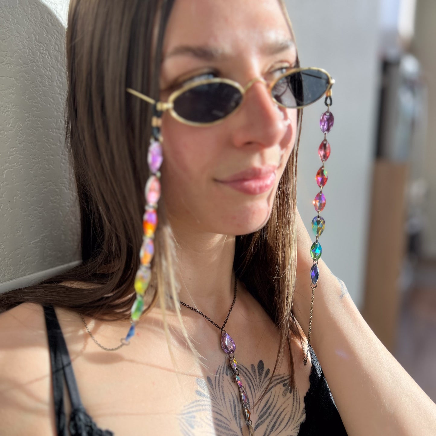 $65 CUSTOM Chunky Crystal Sunglass/Glasses Chain (chain only)