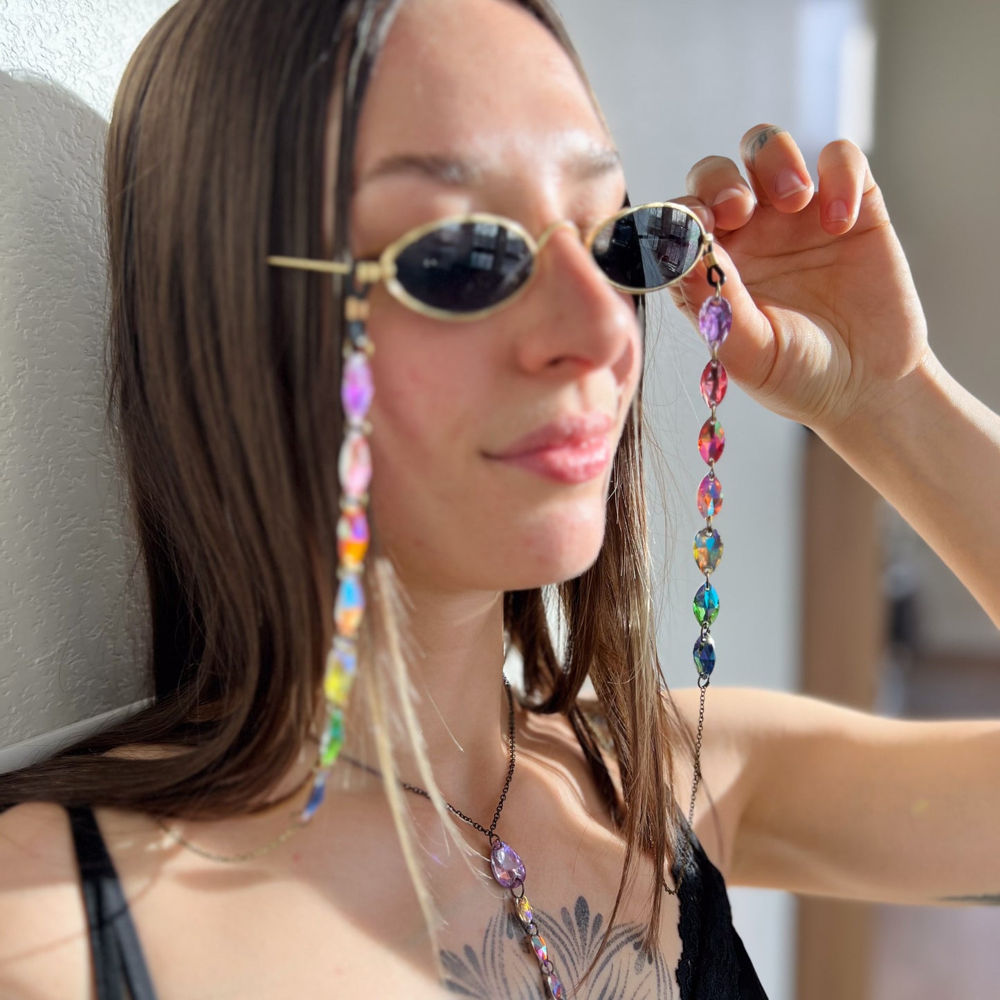 $65 CUSTOM Chunky Crystal Sunglass/Glasses Chain (chain only)