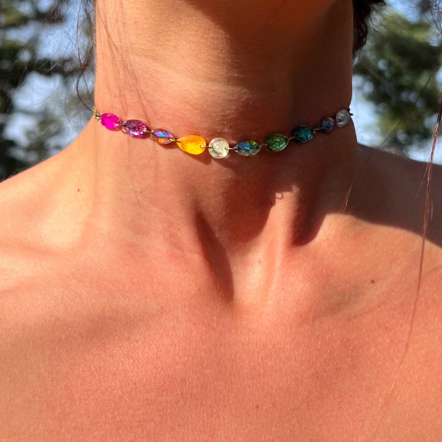 Choker in Rainbow Dewdrops