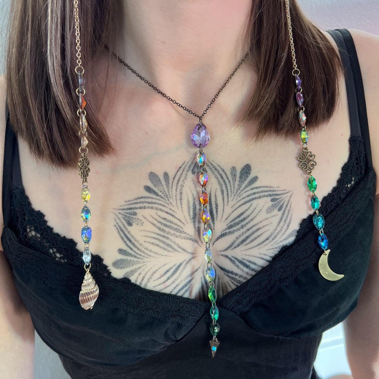 One of a kind Ready to Ship Face Chain in Tides