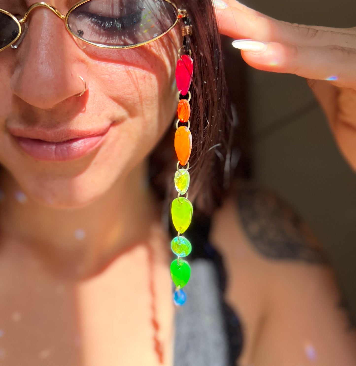 Ready to Ship Neon UV Light Reactive Glasses Chain