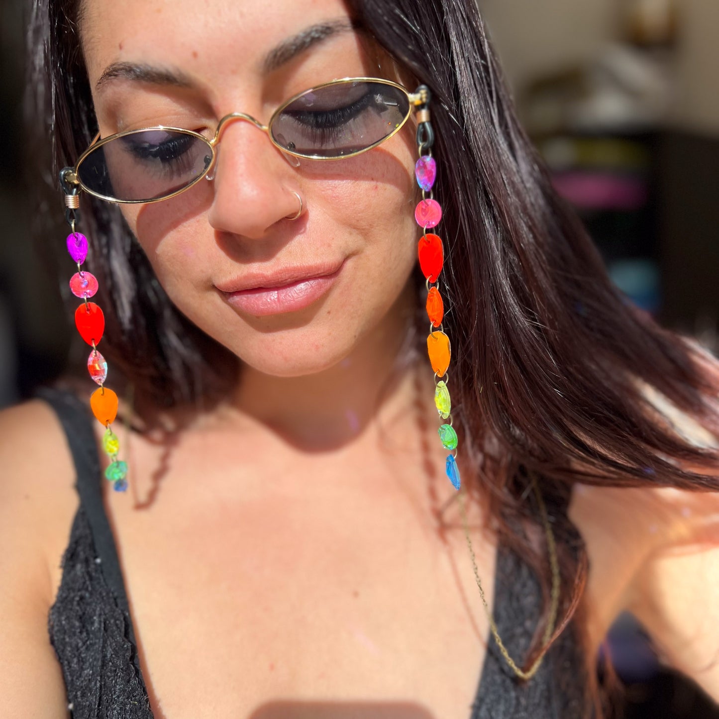 Ready to Ship Neon UV Light Reactive Glasses Chains