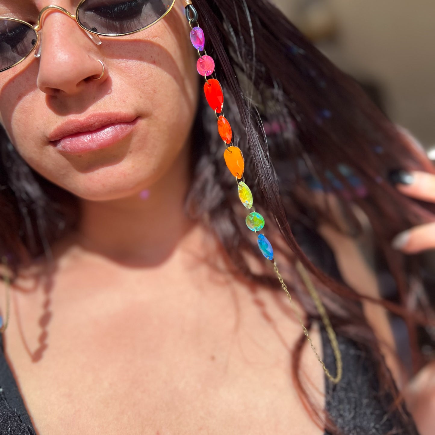 Ready to Ship Neon UV Light Reactive Glasses Chains