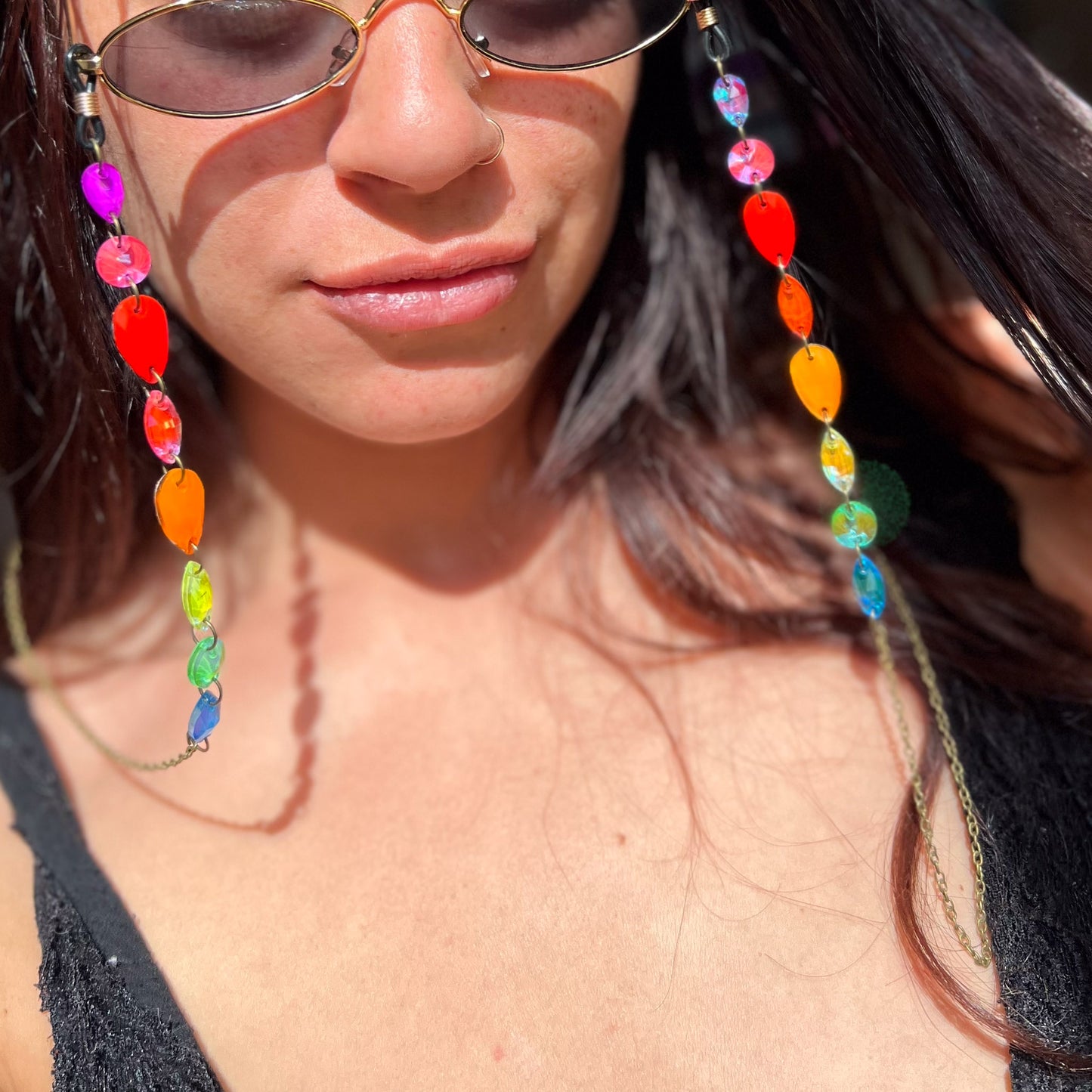 Ready to Ship Neon UV Light Reactive Glasses Chains