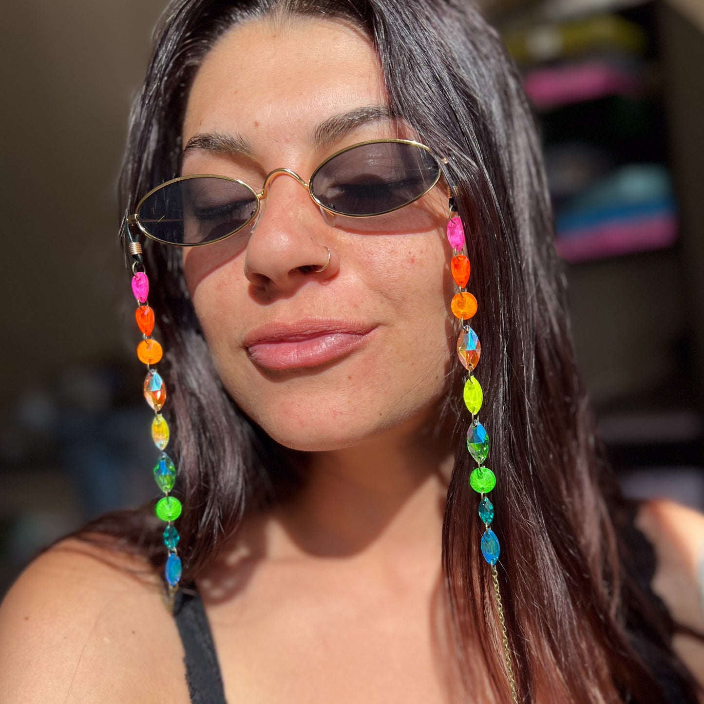 Ready to Ship Neon UV Light Reactive Glasses Chains