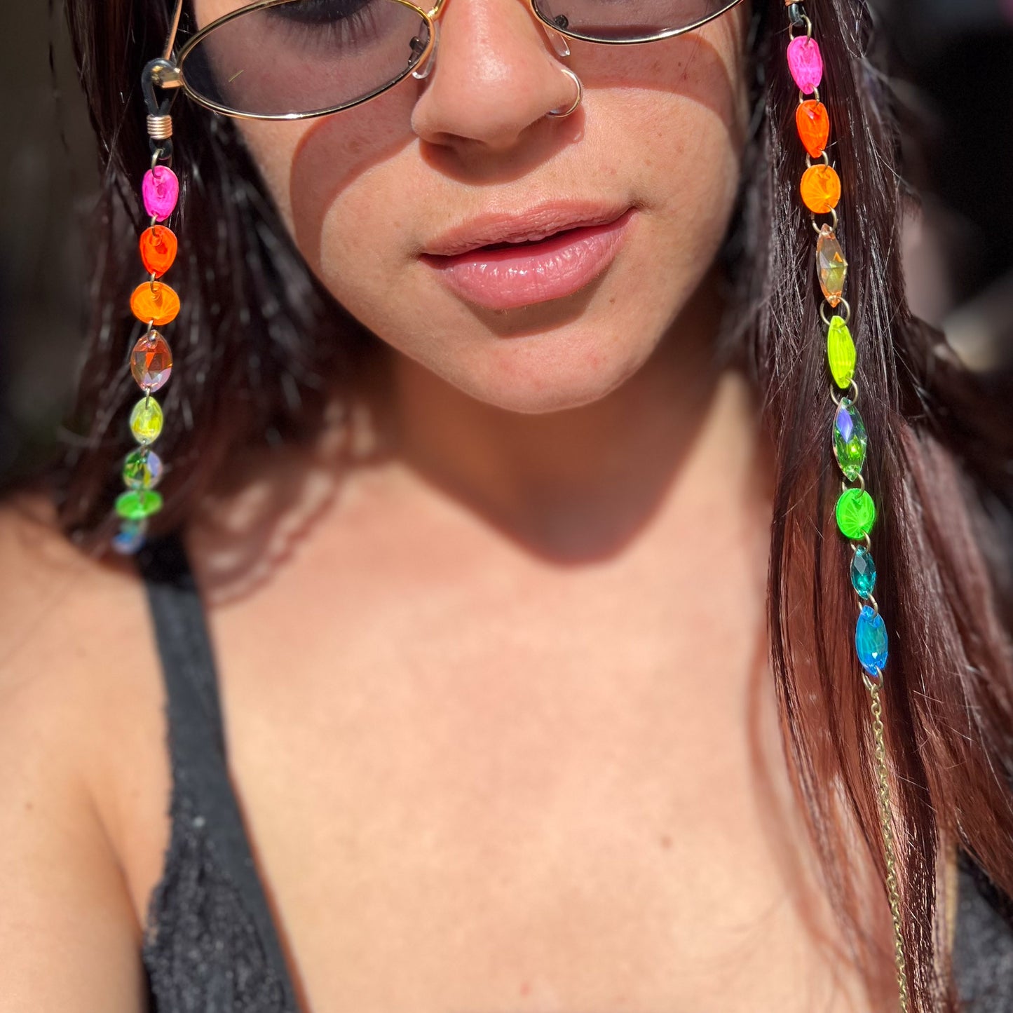 Ready to Ship Neon UV Light Reactive Glasses Chains