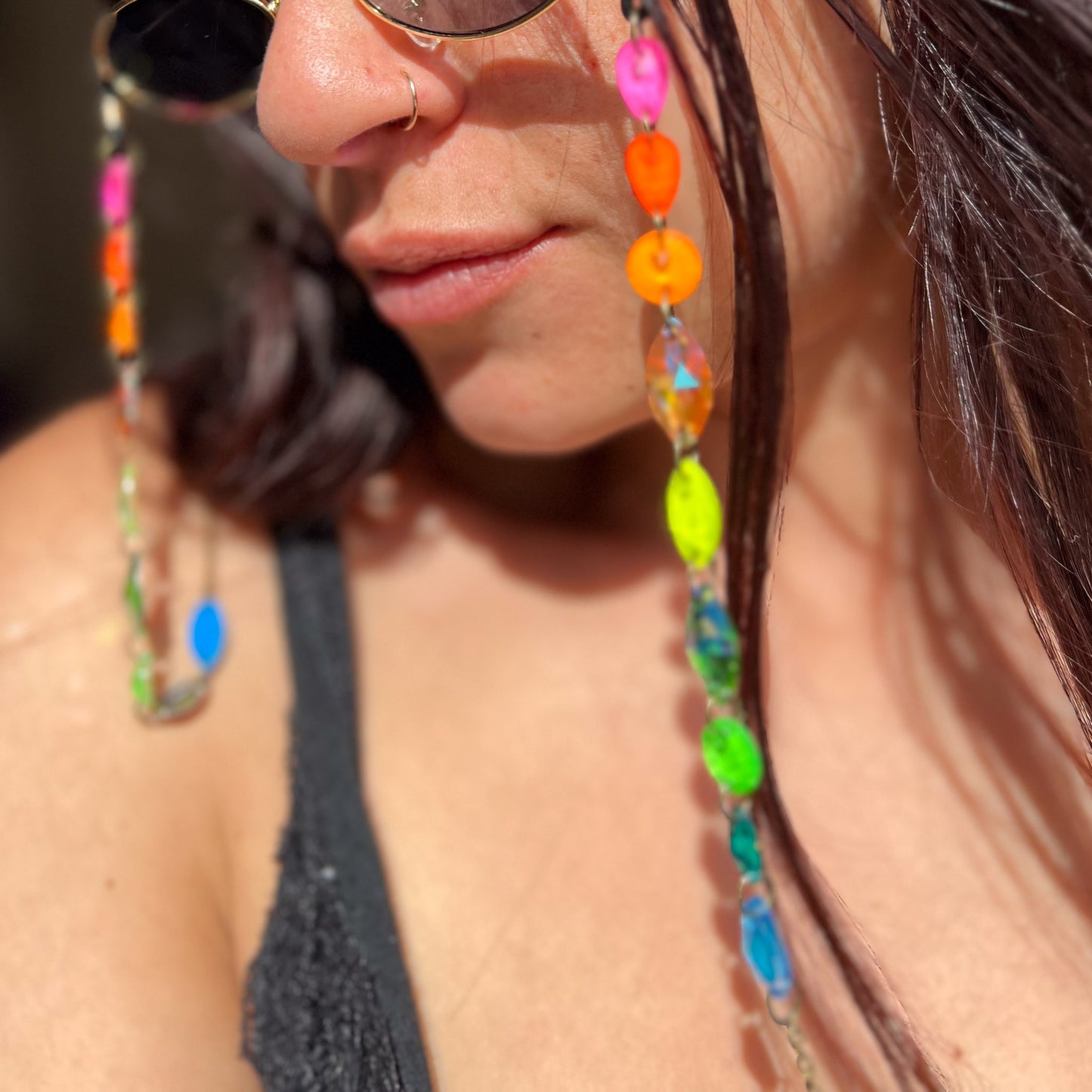 Ready to Ship Neon UV Light Reactive Glasses Chains