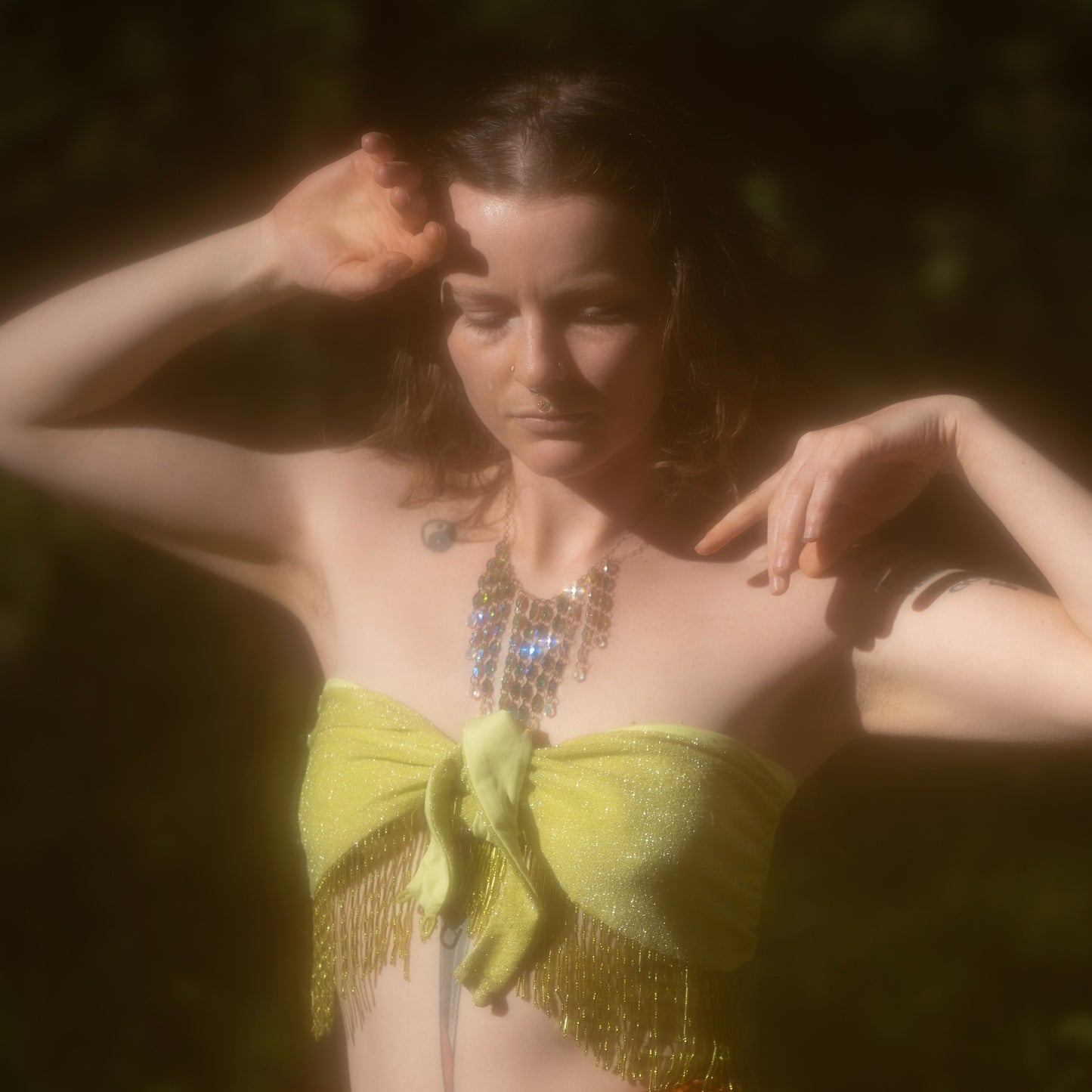 Chandelier Necklace in Fairy Moss