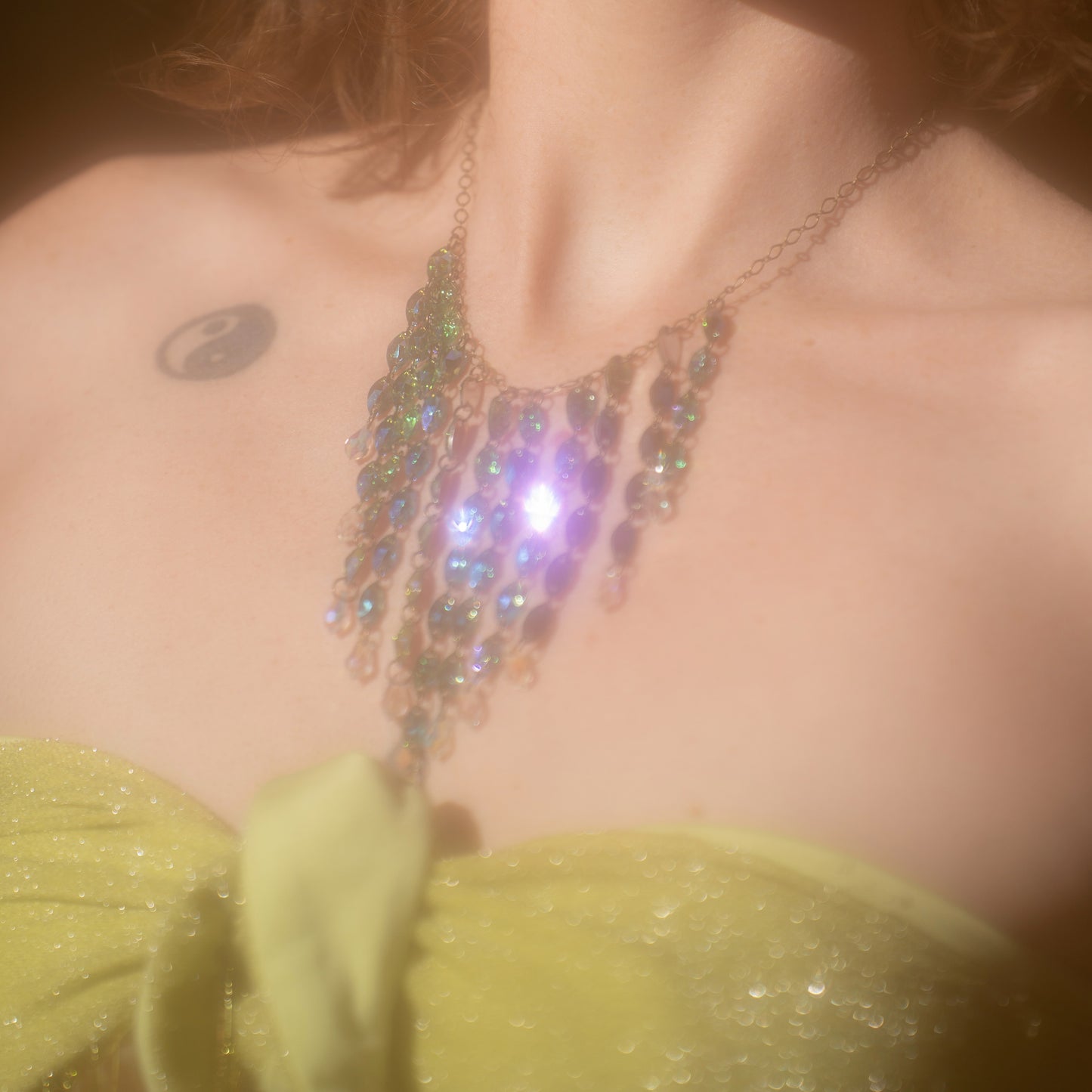 Chandelier Necklace in Fairy Moss