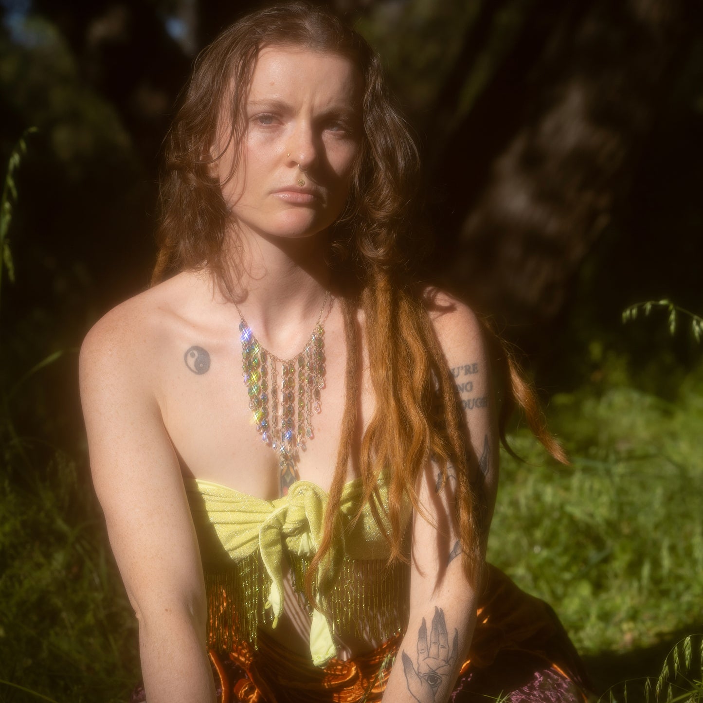 Chandelier Necklace in Fairy Moss