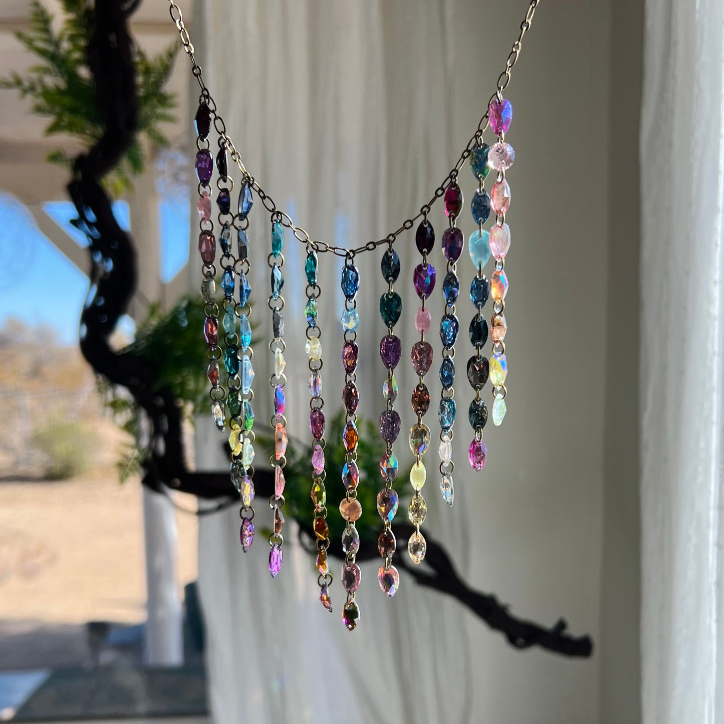 Pastel Sunrise Chandelier Necklace