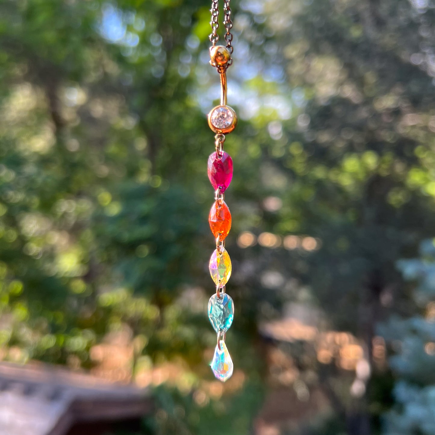 Rainbow Wave Belly Ring