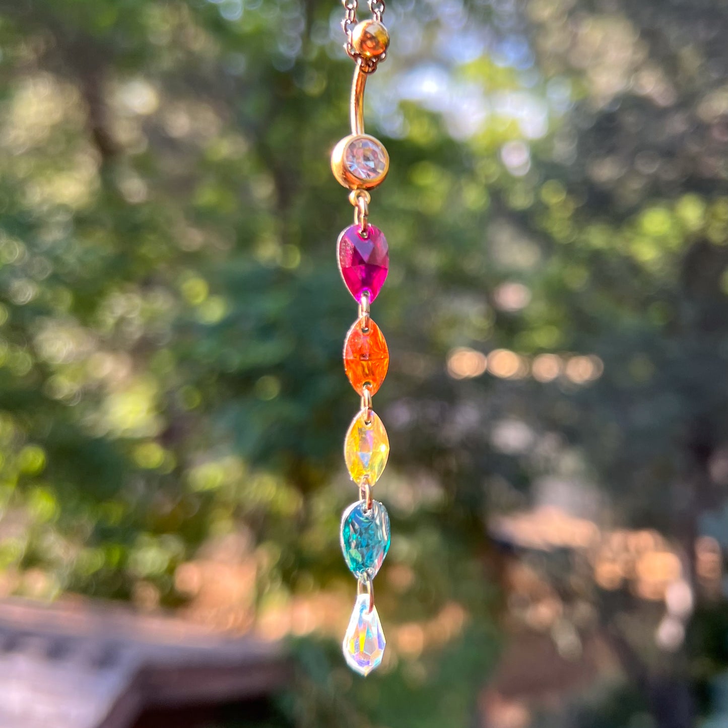 Rainbow Wave Belly Ring