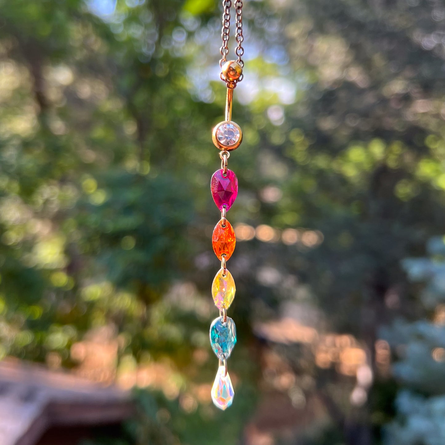 Rainbow Wave Belly Ring