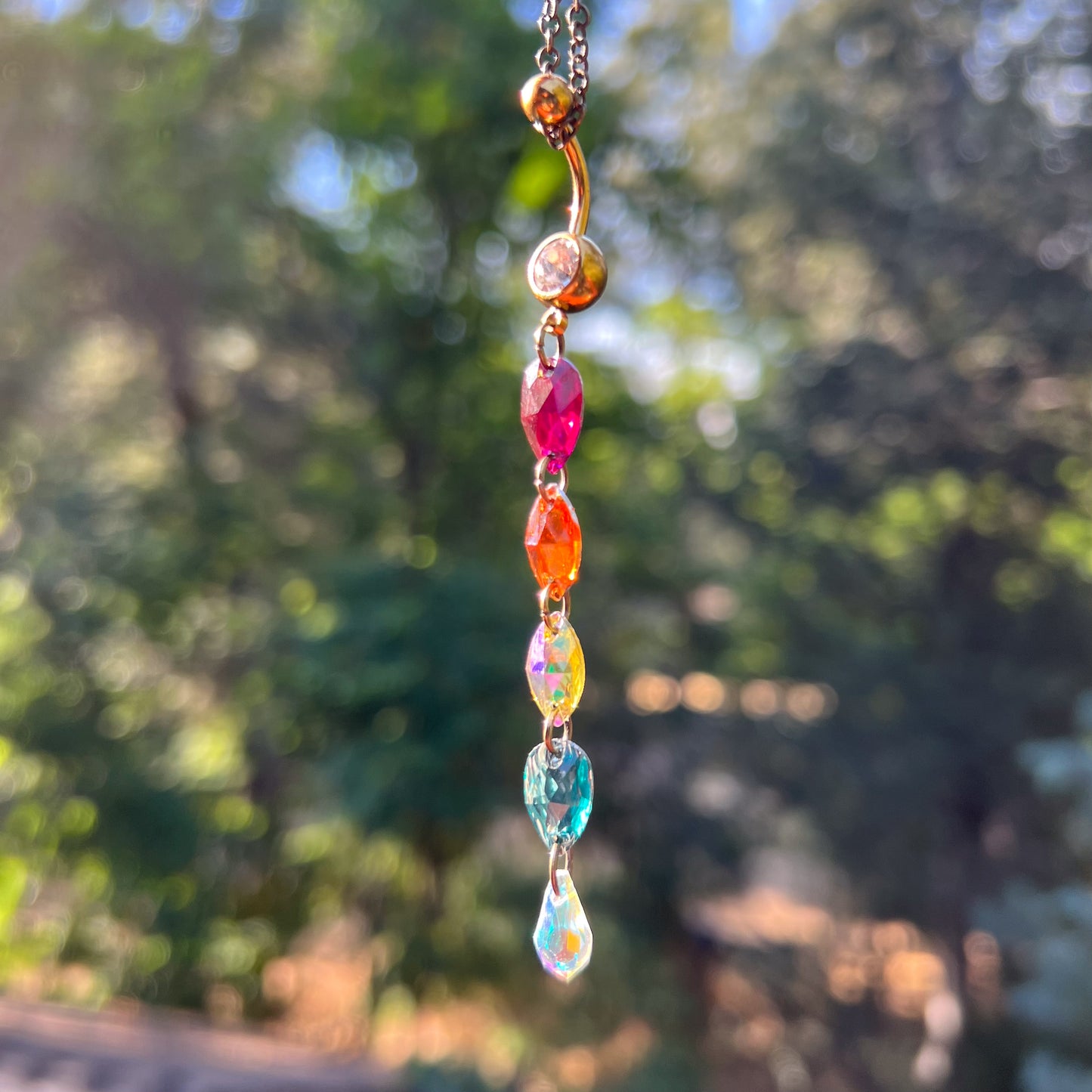 Rainbow Wave Belly Ring