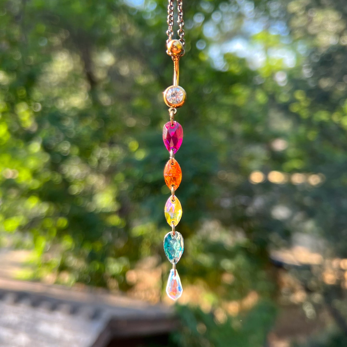 Rainbow Wave Belly Ring
