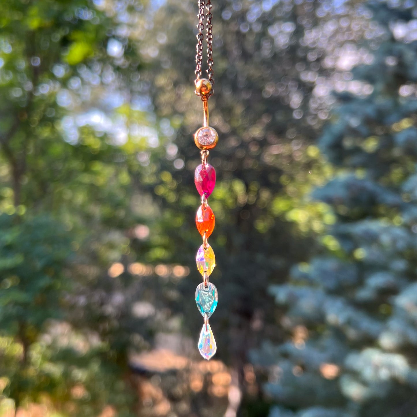 Rainbow Wave Belly Ring