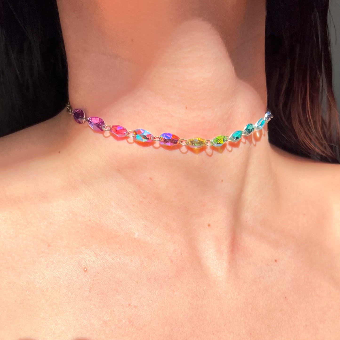 Choker Necklace in Electric Waves