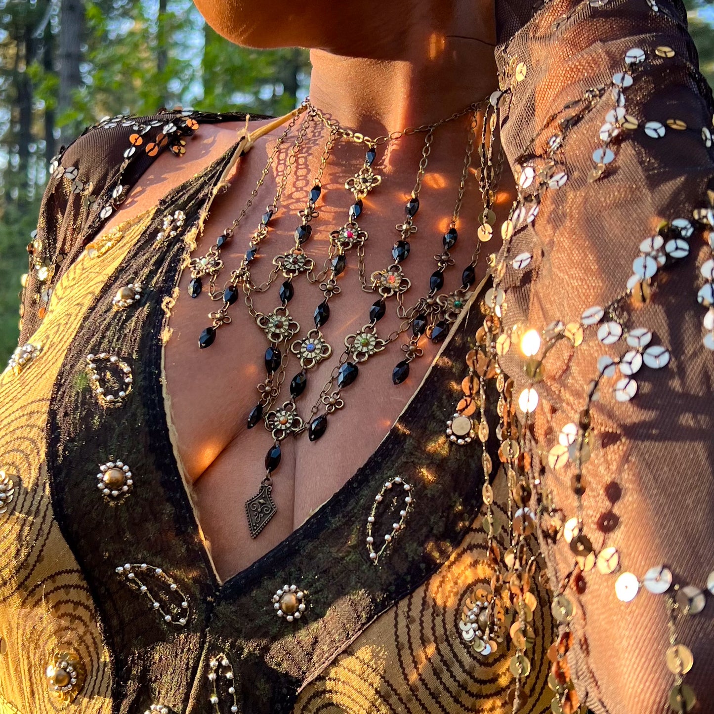 Stained Glass Necklace in Dark Magic
