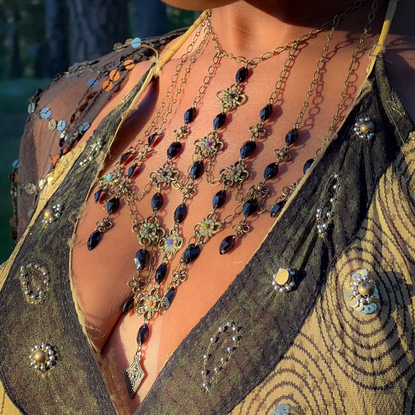 Stained Glass Necklace in Dark Magic