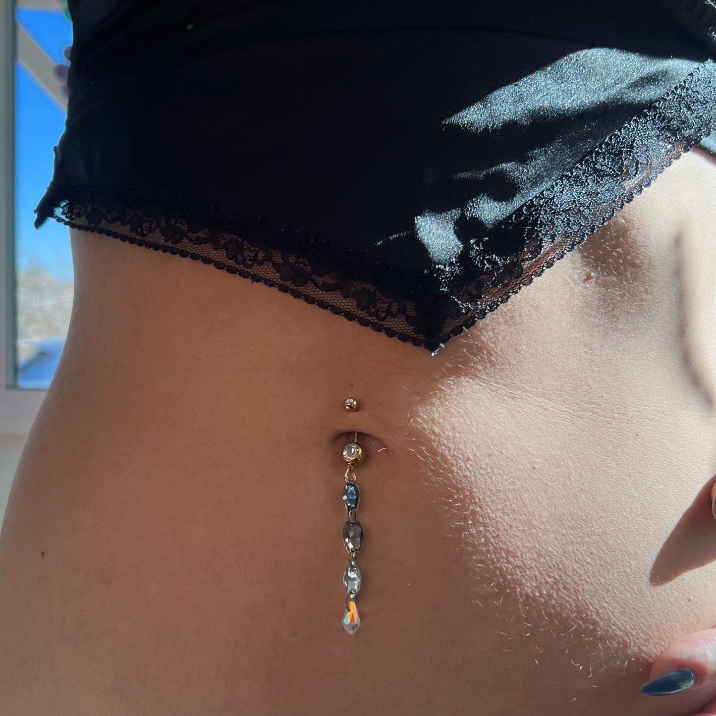 Smokey Dreamz Belly Ring in Gold Stainless Steel