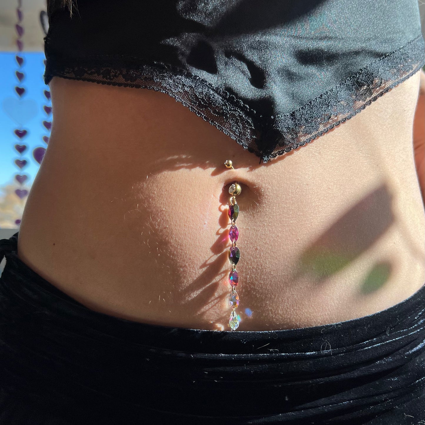 Cosmic Vine Belly Ring in Gold Stainless Steel