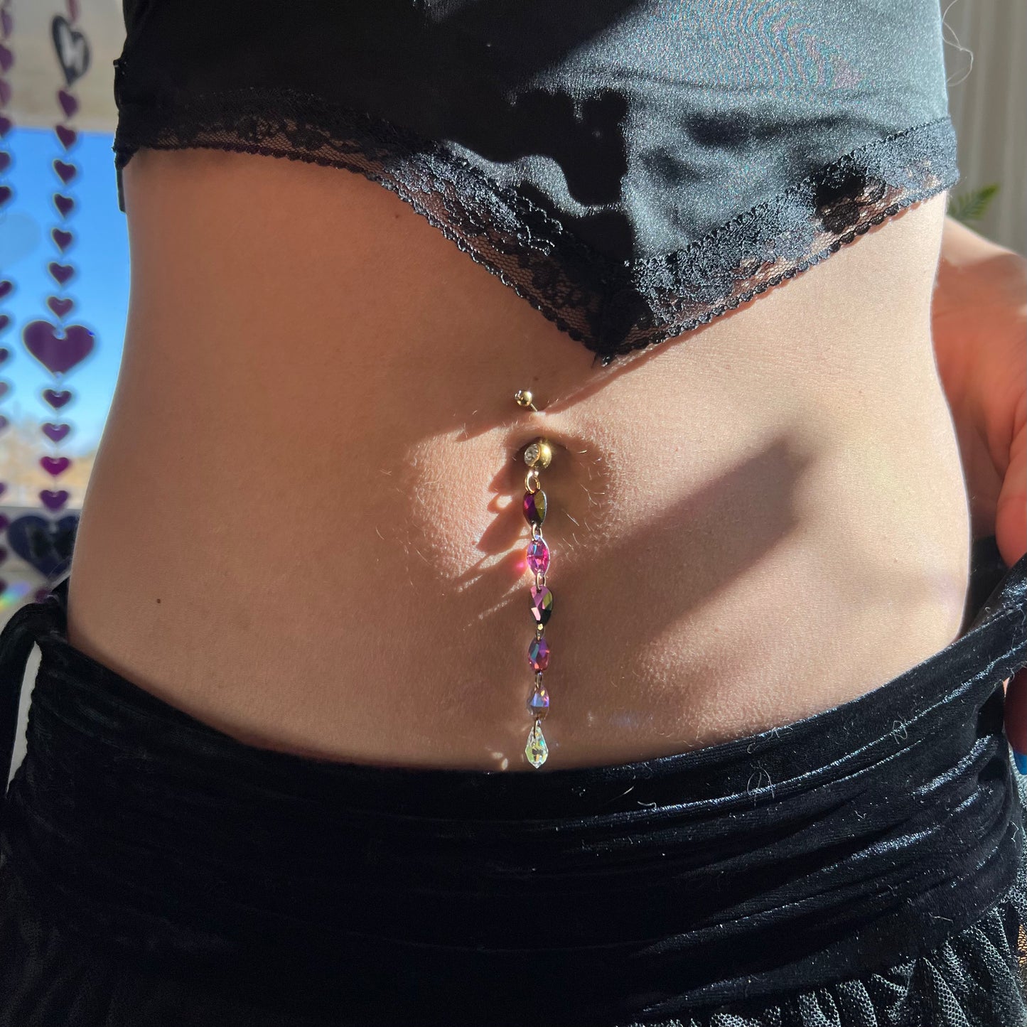 Cosmic Vine Belly Ring in Gold Stainless Steel