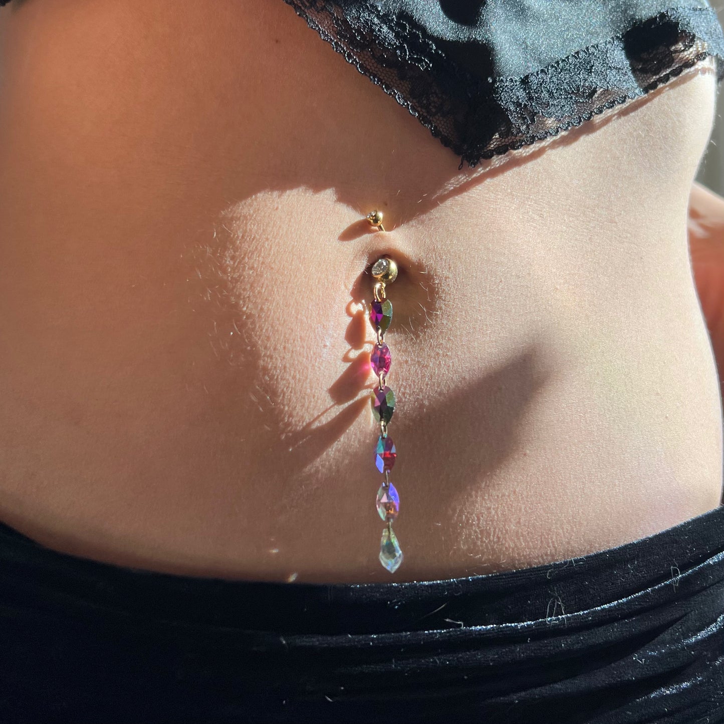 Cosmic Vine Belly Ring in Gold Stainless Steel