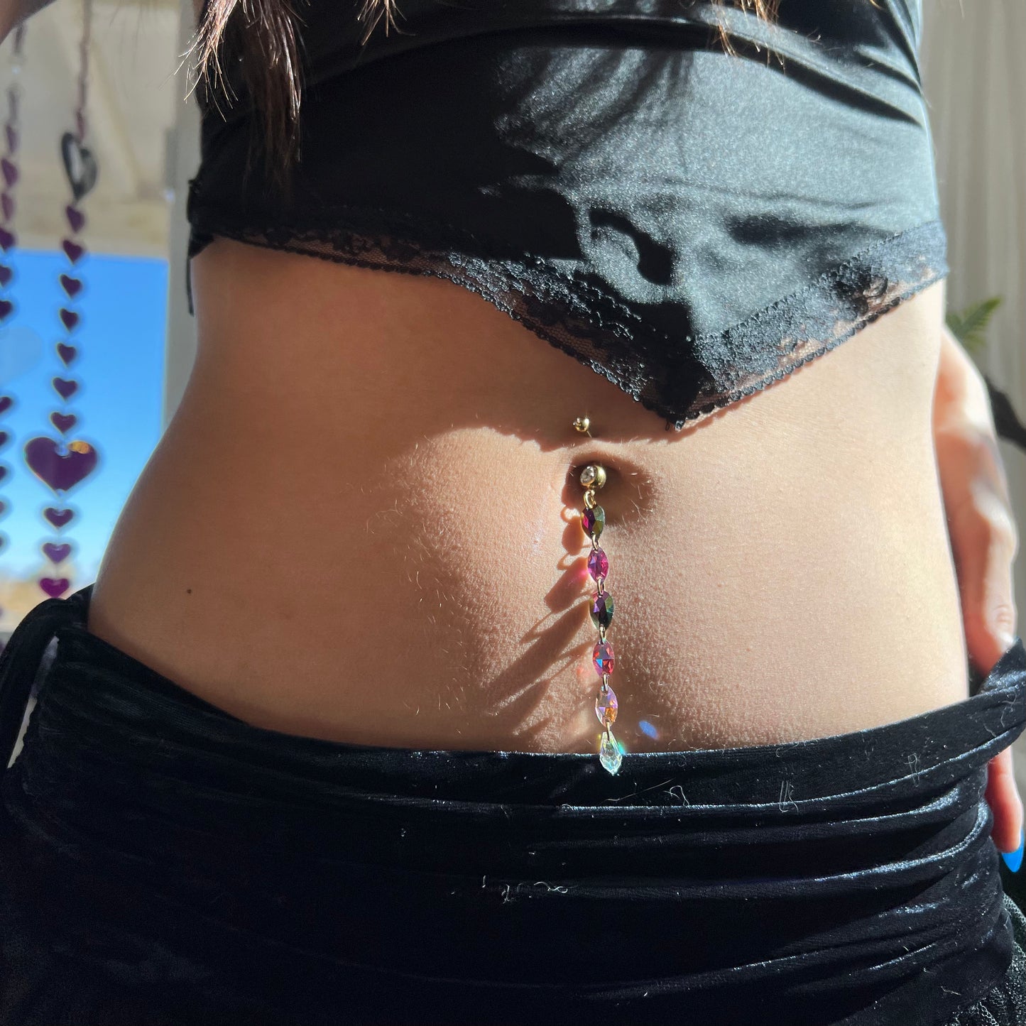 Cosmic Vine Belly Ring in Gold Stainless Steel