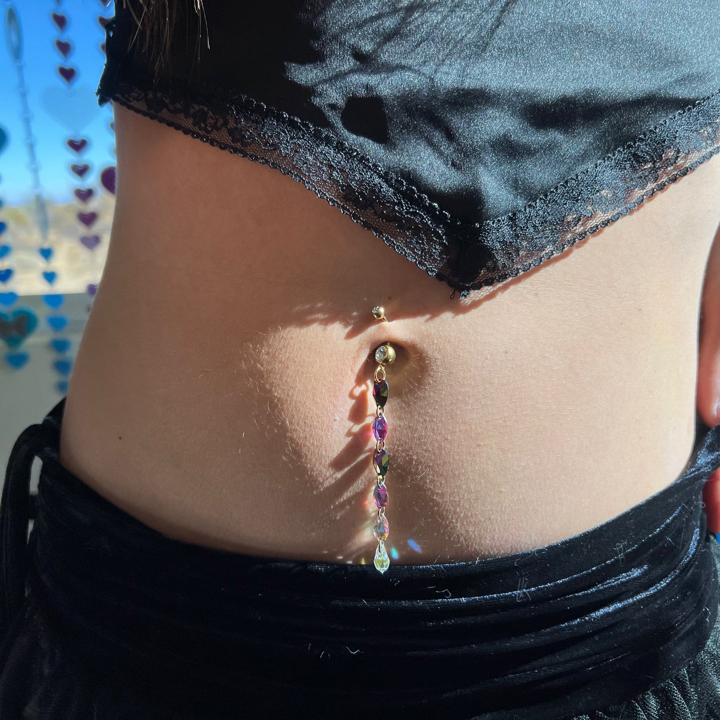 Cosmic Vine Belly Ring in Gold Stainless Steel