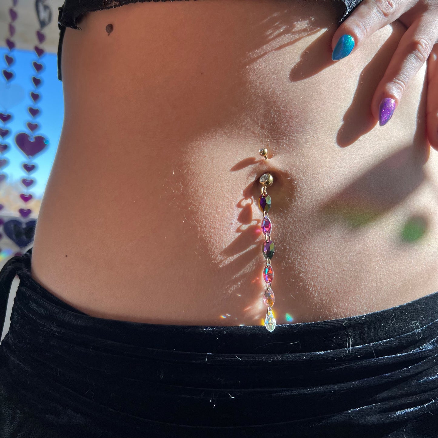 Cosmic Vine Belly Ring in Gold Stainless Steel