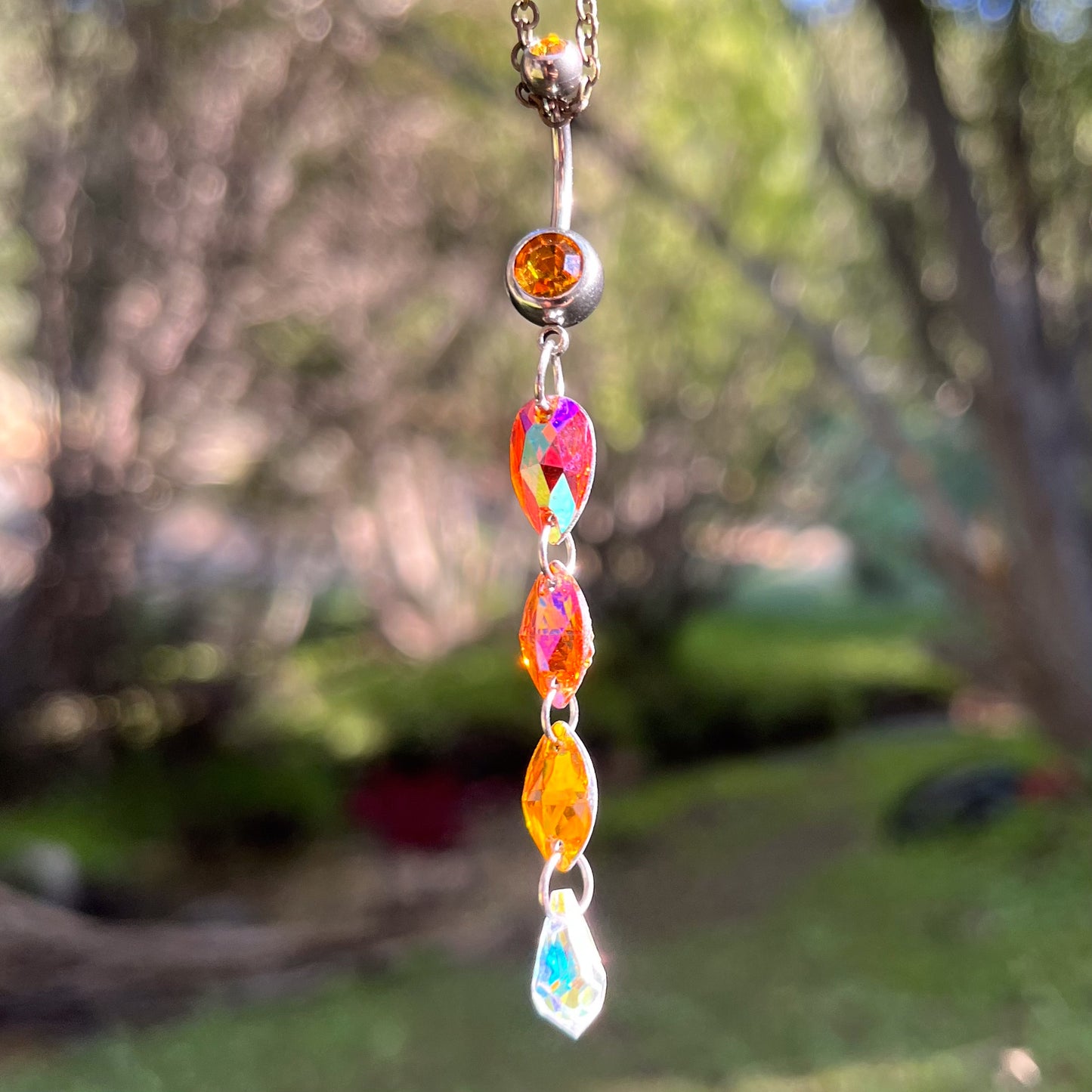 Orange Shimmer Belly Ring