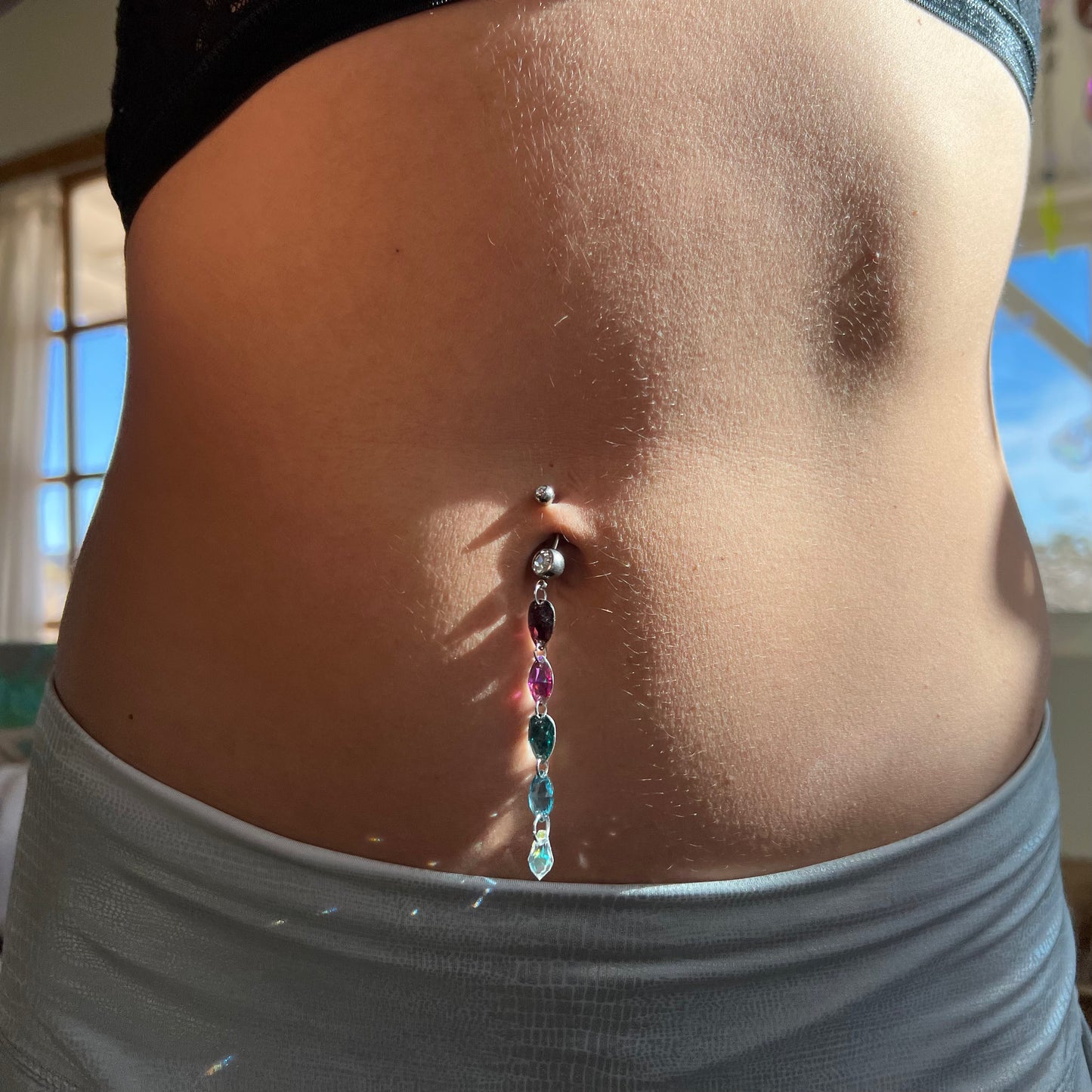 Spirit Blossom Belly Ring in Silver Stainless Steel