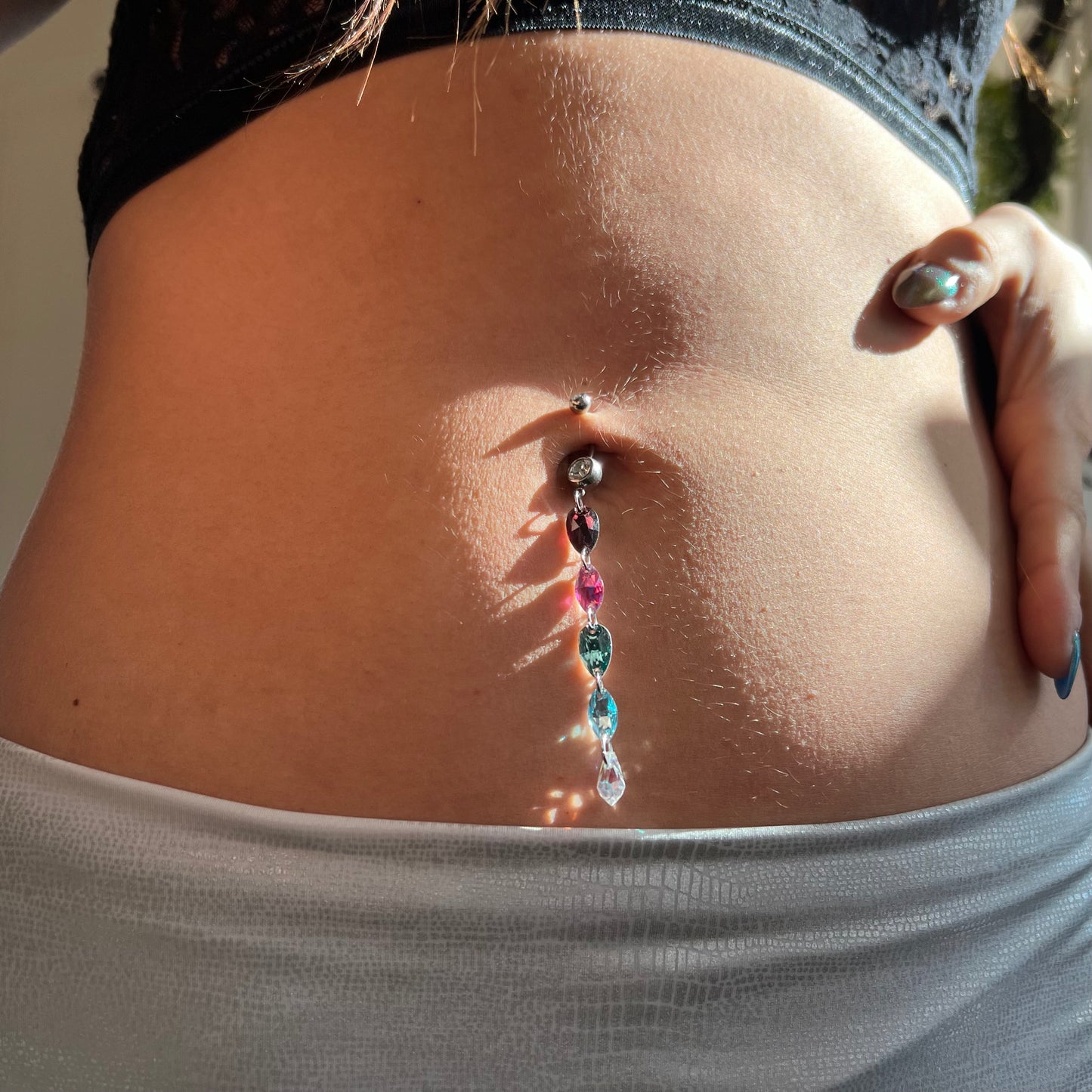 Spirit Blossom Belly Ring in Silver Stainless Steel