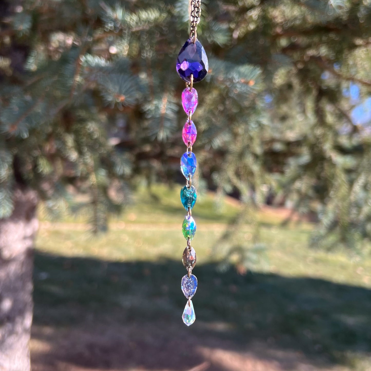 Purple Raindrop Necklace