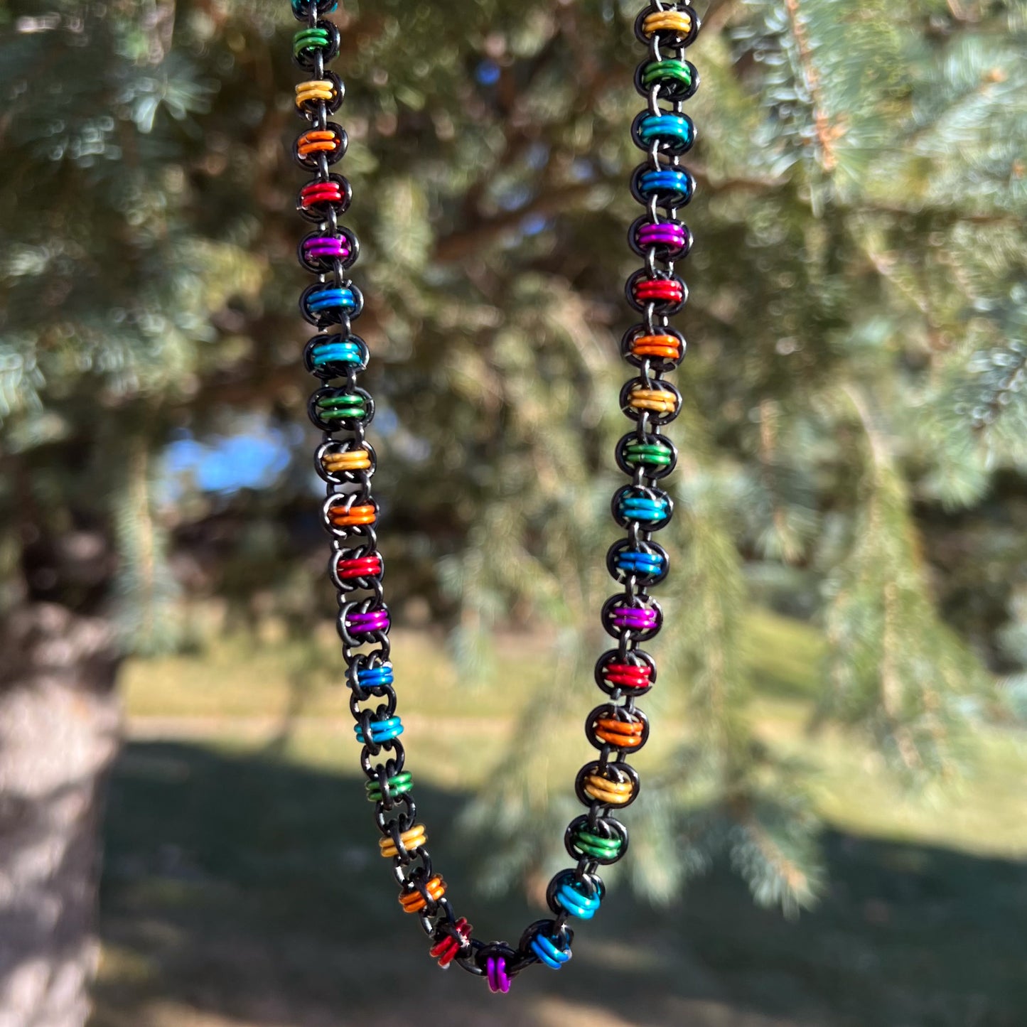 Vibrant Spectrum Thick Chain & Bracelet Set