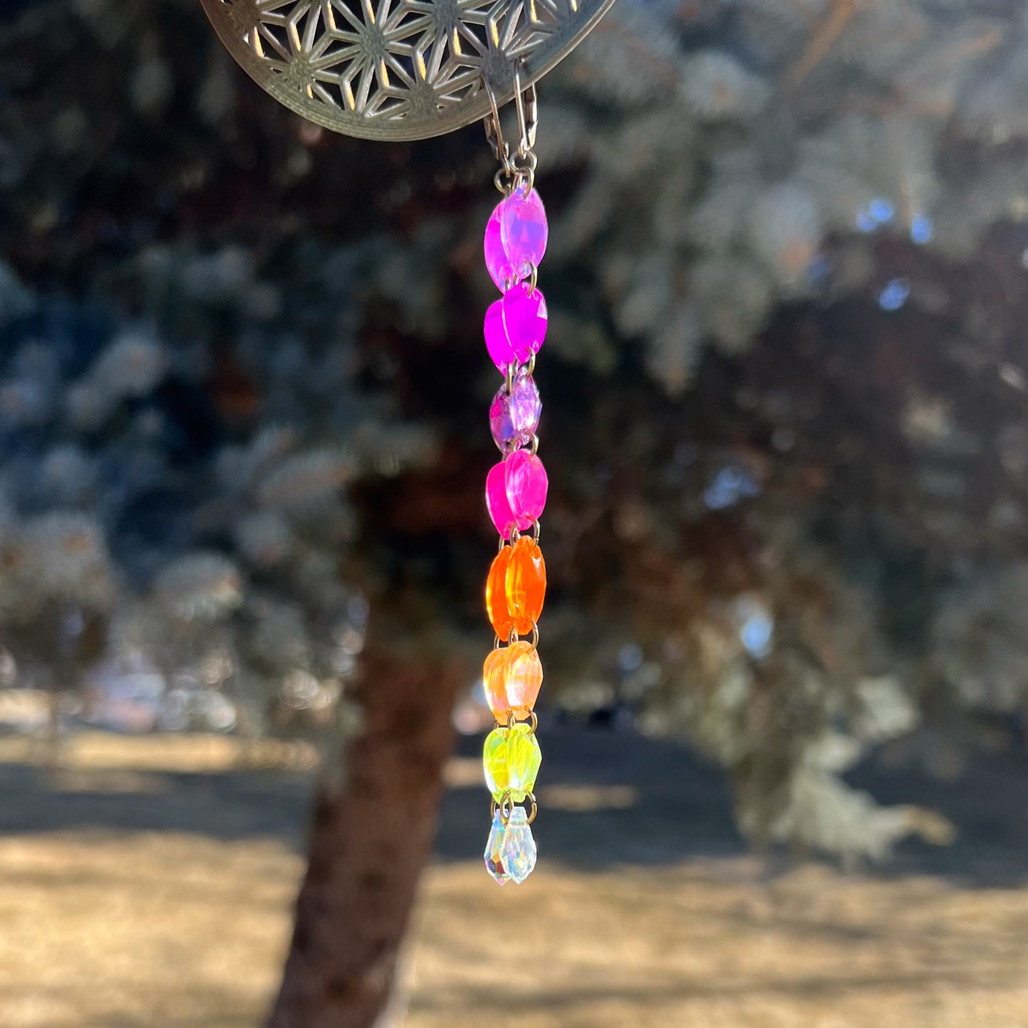 Neon Sunset Earrings (one of a kind)