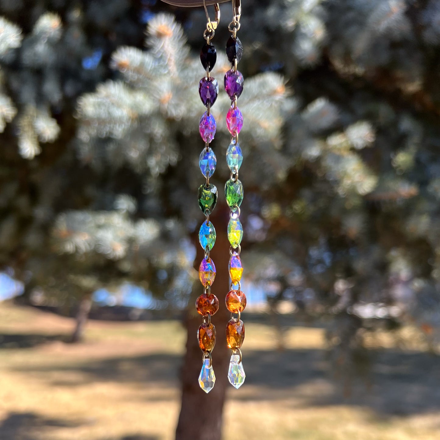 Trippy Trails Earrings (one of a kind)