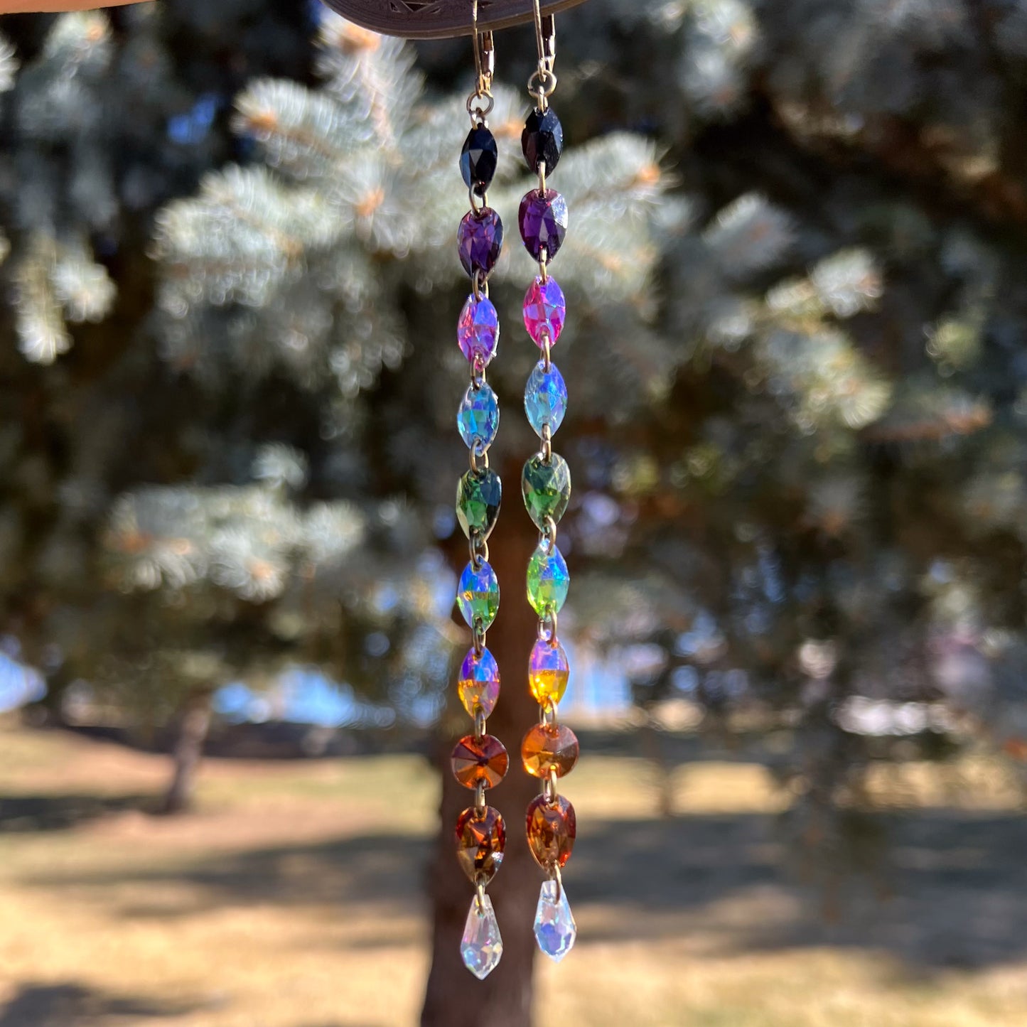Trippy Trails Earrings (one of a kind)