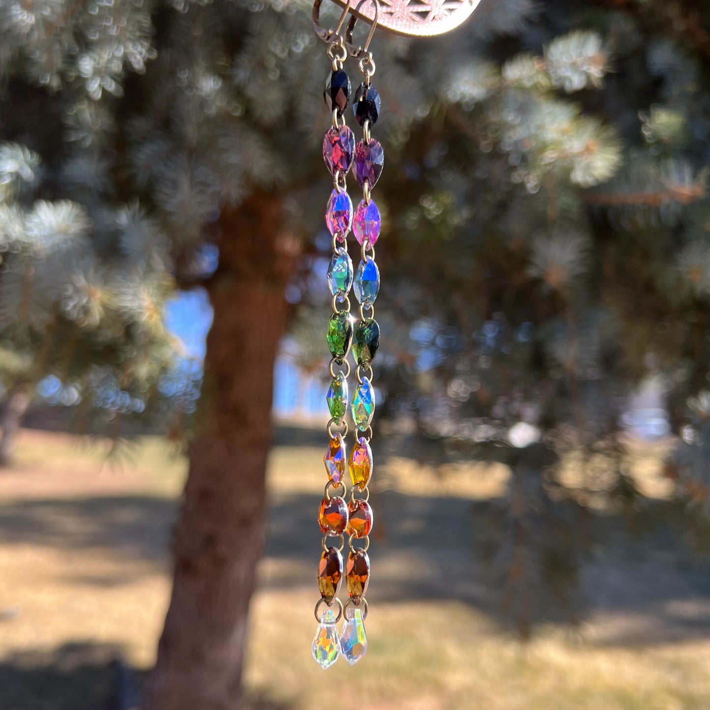 Trippy Trails Earrings (one of a kind)