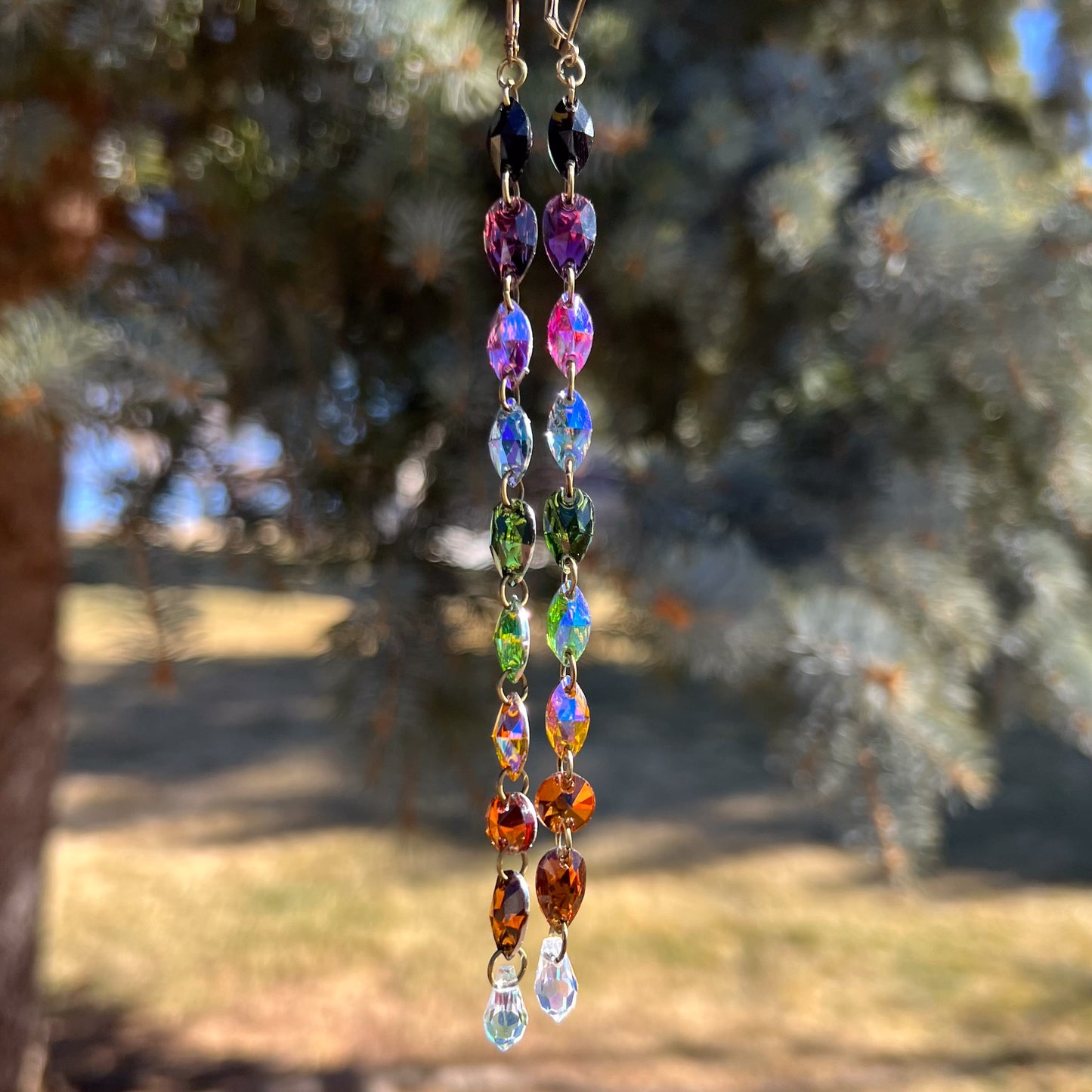 Trippy Trails Earrings (one of a kind)