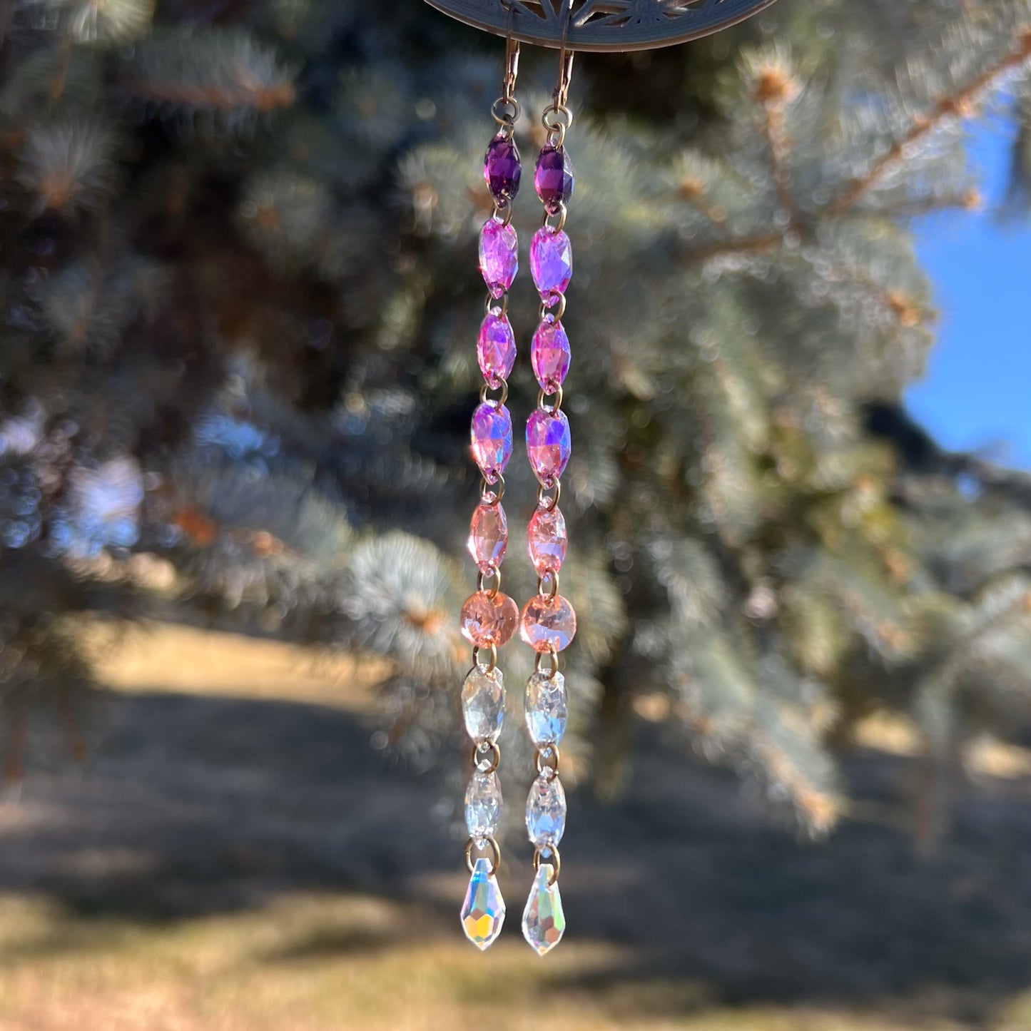 Purple Petals Earrings (one of a kind)