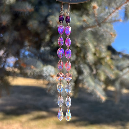 Purple Petals Earrings (one of a kind)