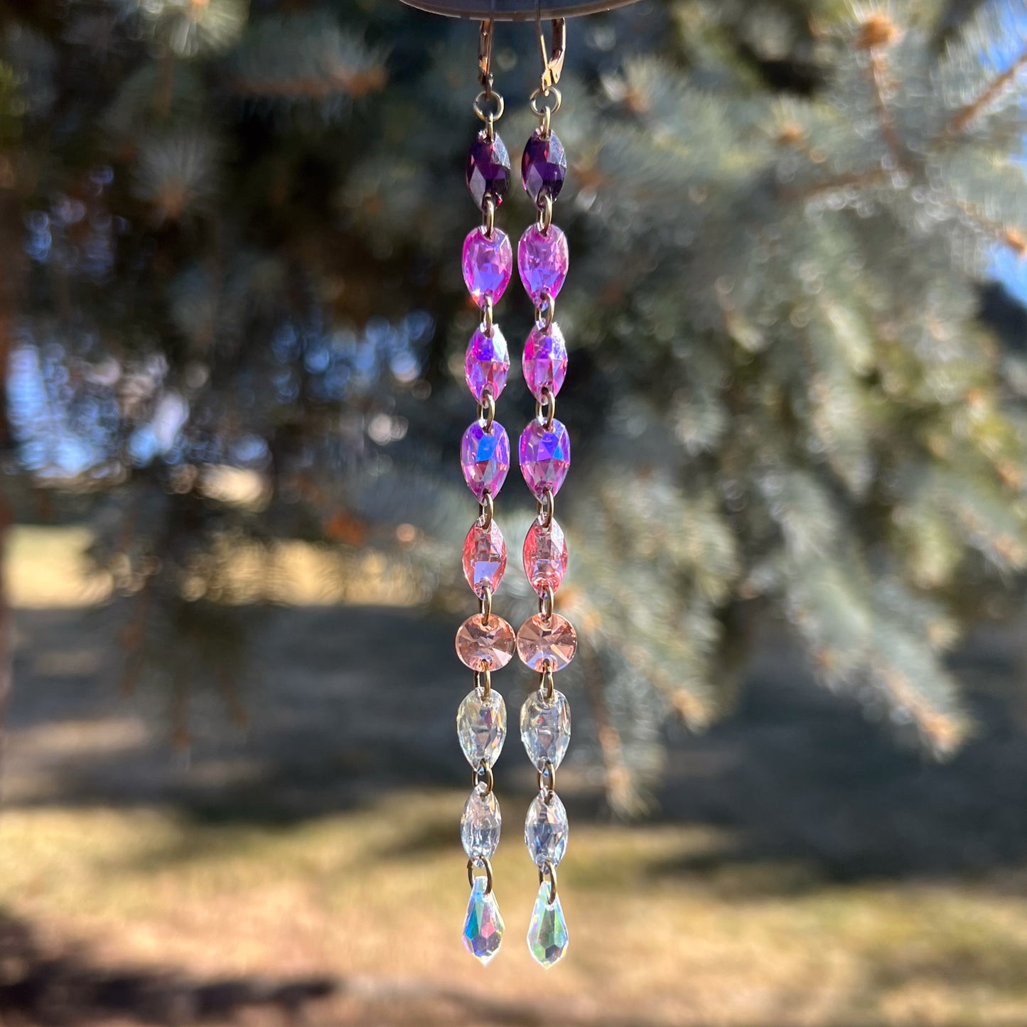 Purple Petals Earrings (one of a kind)