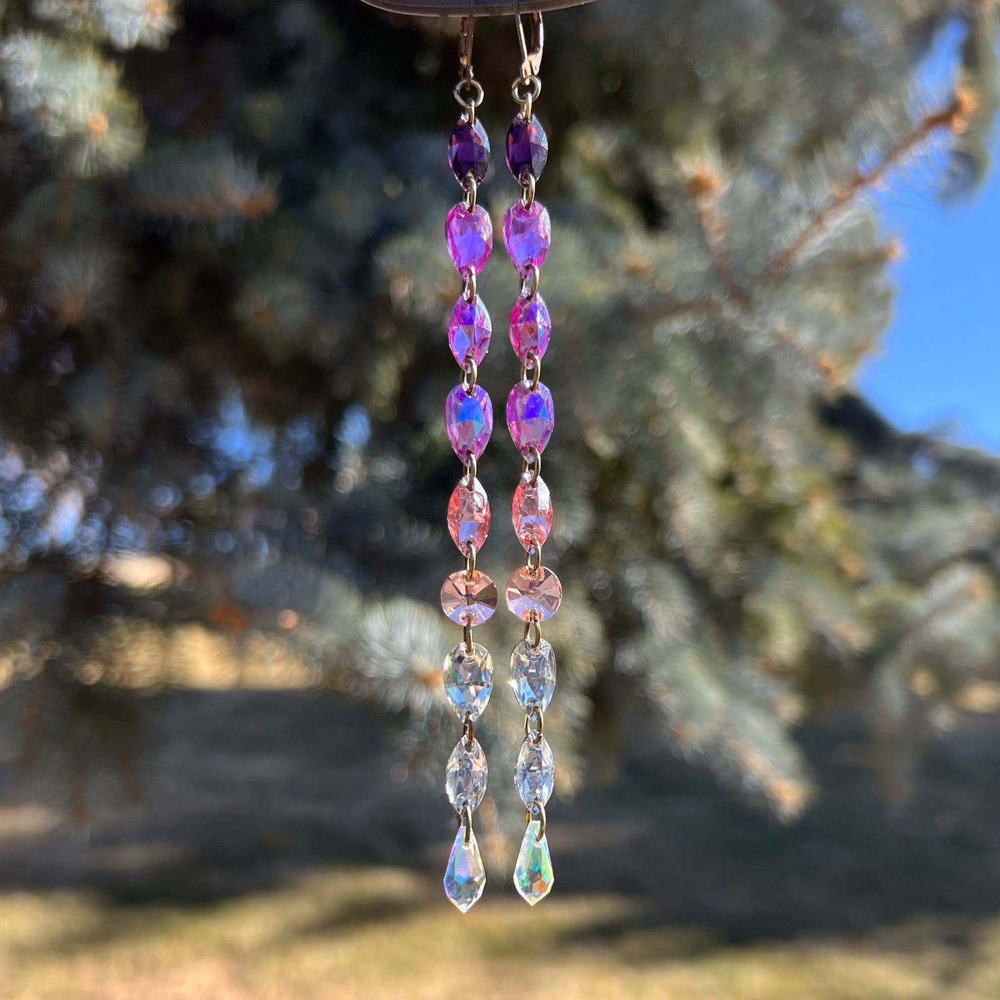 Purple Petals Earrings (one of a kind)