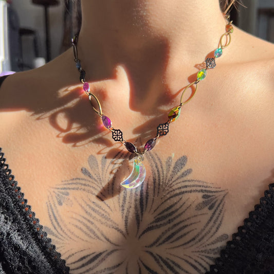 Crystal Moon Necklace (one of a kind)