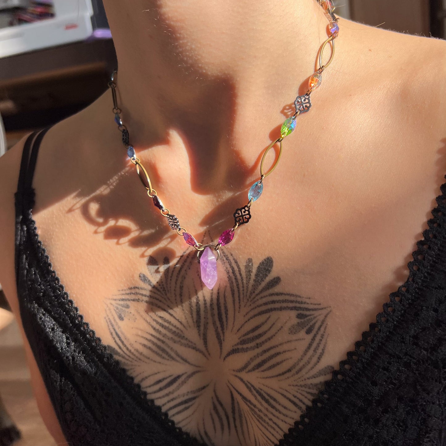 Rainforest Amethyst Necklace (one of a kind)
